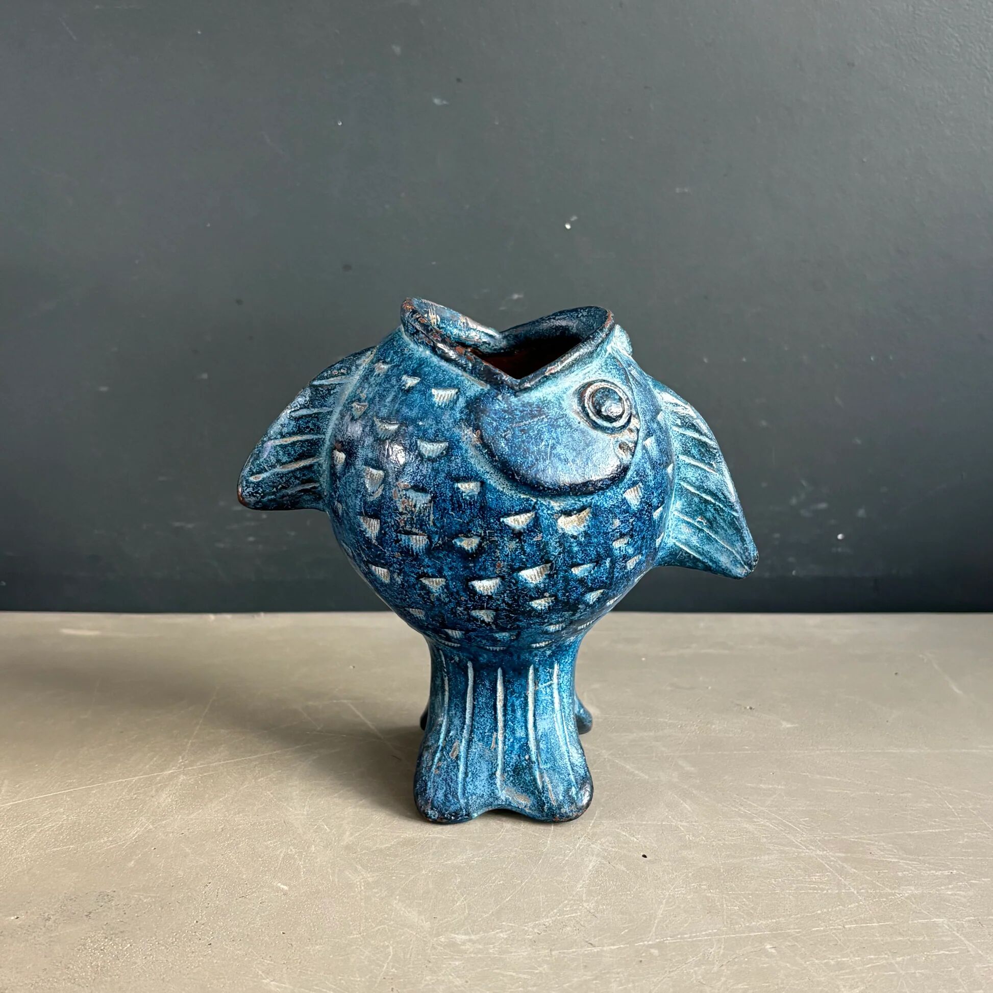 Vase - vintage ceramic fish ashtray