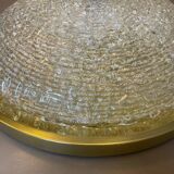 Plafonnier doré en verre de Murano années 70