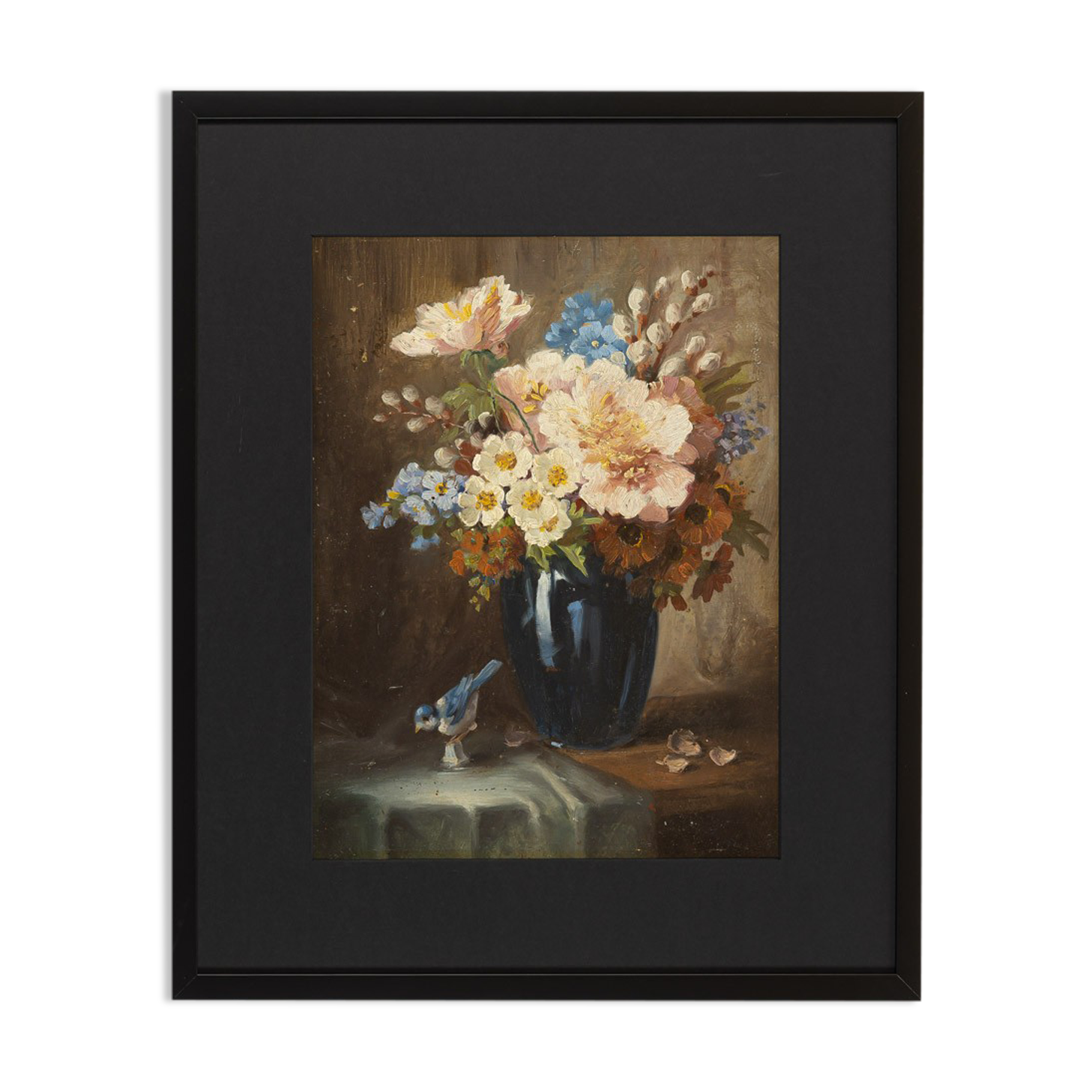 Bouquet of Flowers , Oil on Plates , 55 x 66 cm