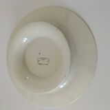 Dish on pedestal Creil & Montereau Mauresque blue brown