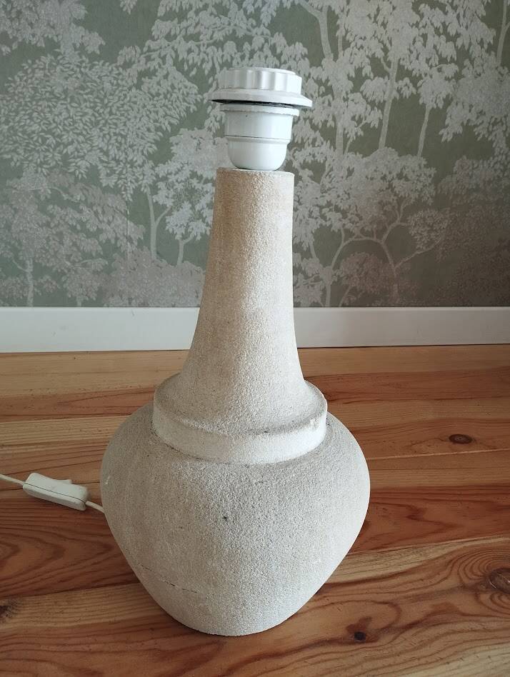 pied de lampe vintage en grès chamotté
