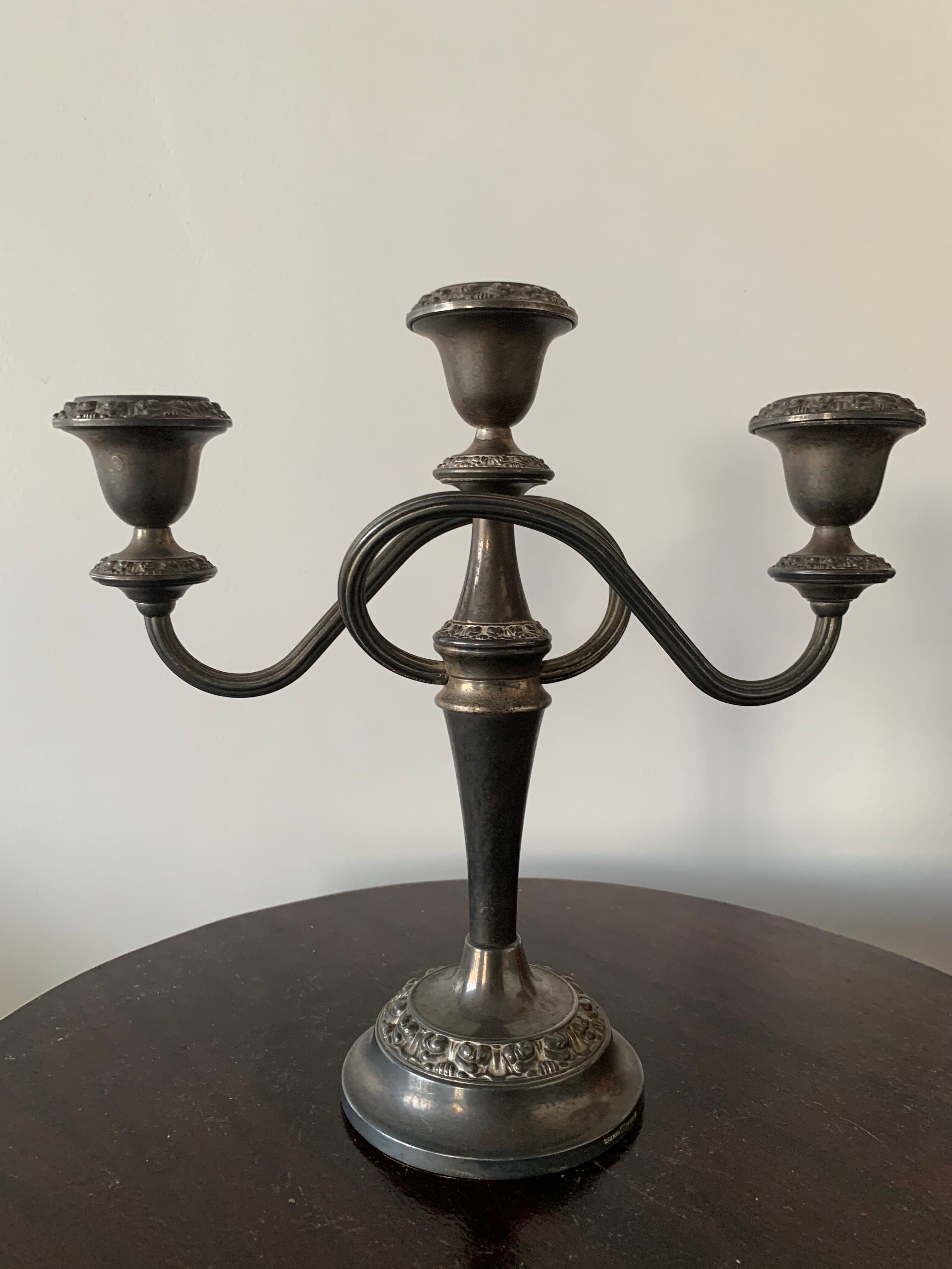 Bougeoir, silver metal candelabra