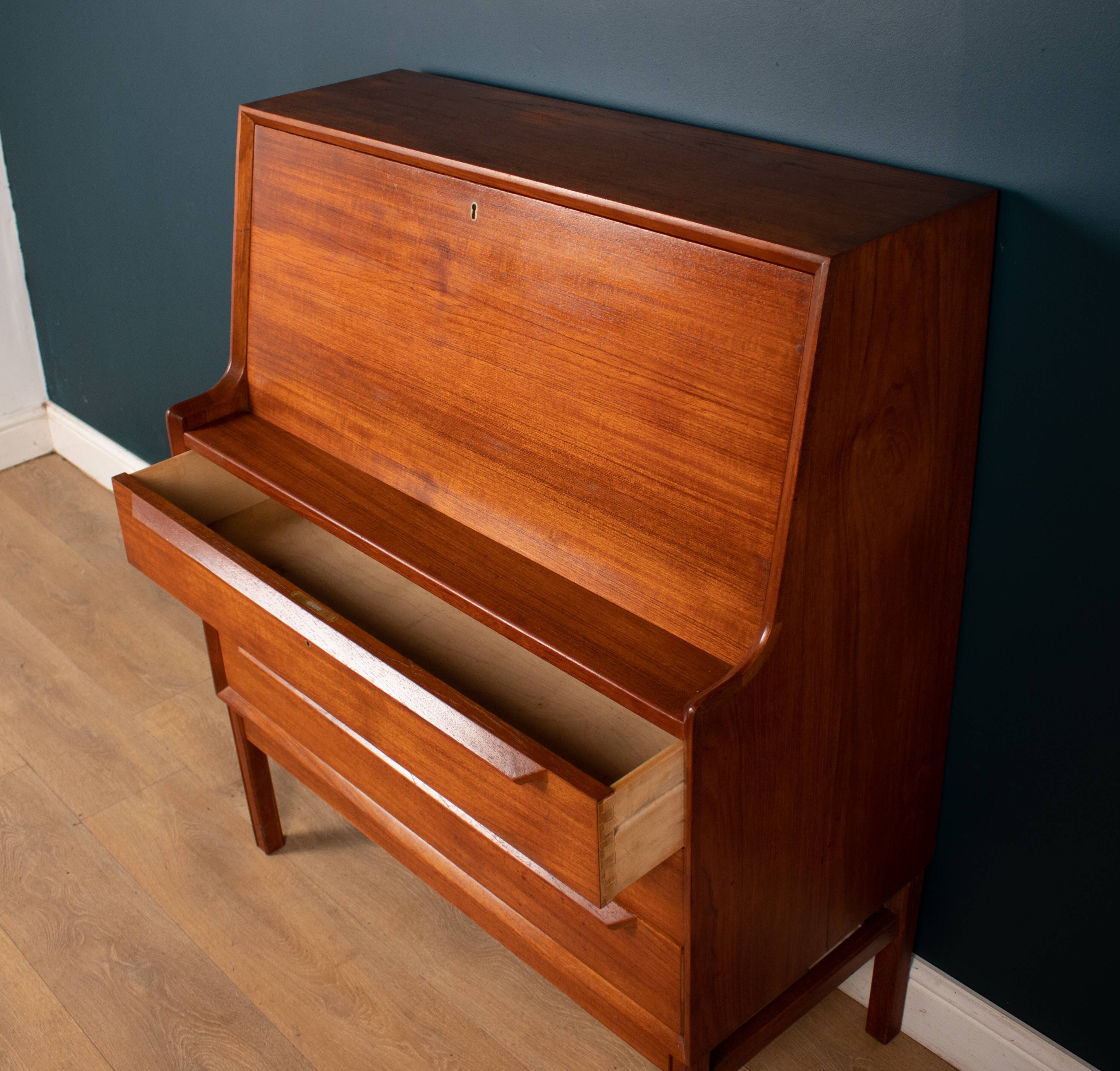 Restored 1960s Retro Danish Bureau Desk Mid Century