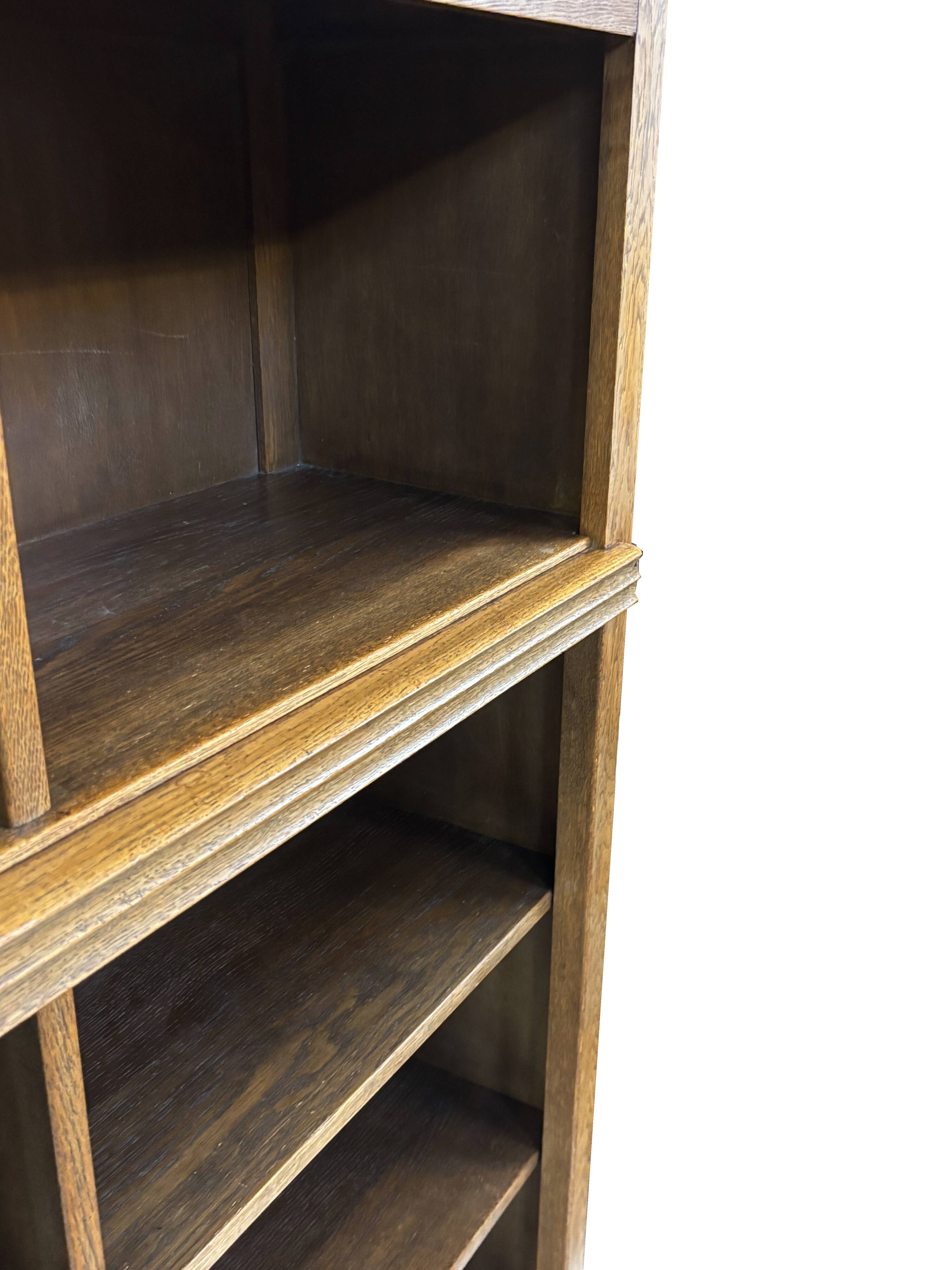 Art Deco XL Wall Cabinet Bookcase 1930s Oak Open Cabinet The Netherlands