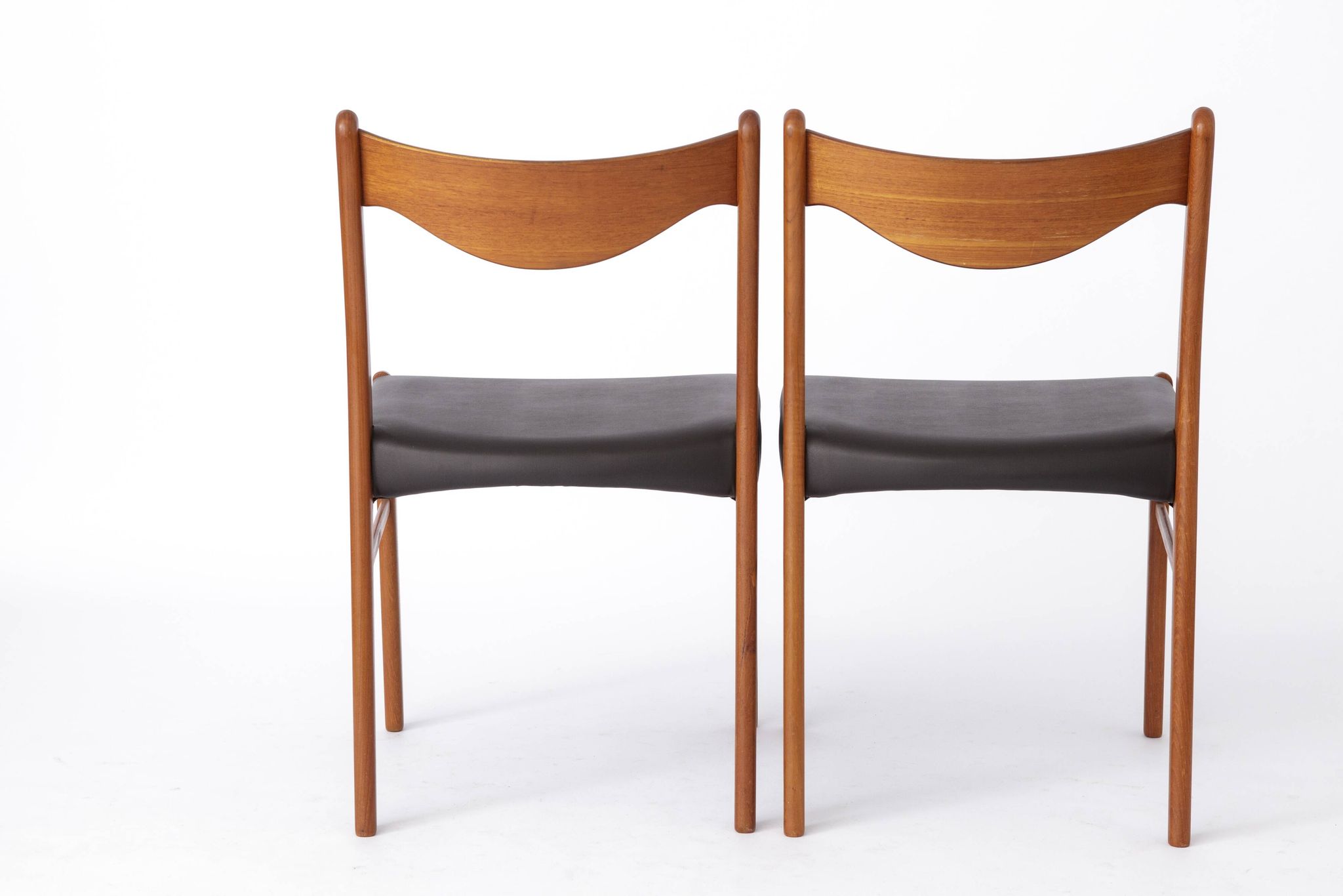 4 Arne Wahl Iversen Mid century teak dining chairs Glyngøre stolefabrik, model GS61