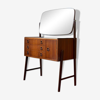 DRESSING TABLE WITH ADJUSTABLE MIRROR, DENMARK 1960s/70s, VINTAGE, MID-C MODERN