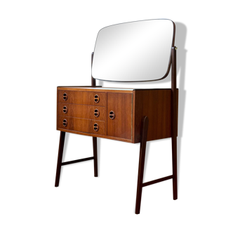 DRESSING TABLE WITH ADJUSTABLE MIRROR, DENMARK 1960s/70s, VINTAGE, MID-C MODERN