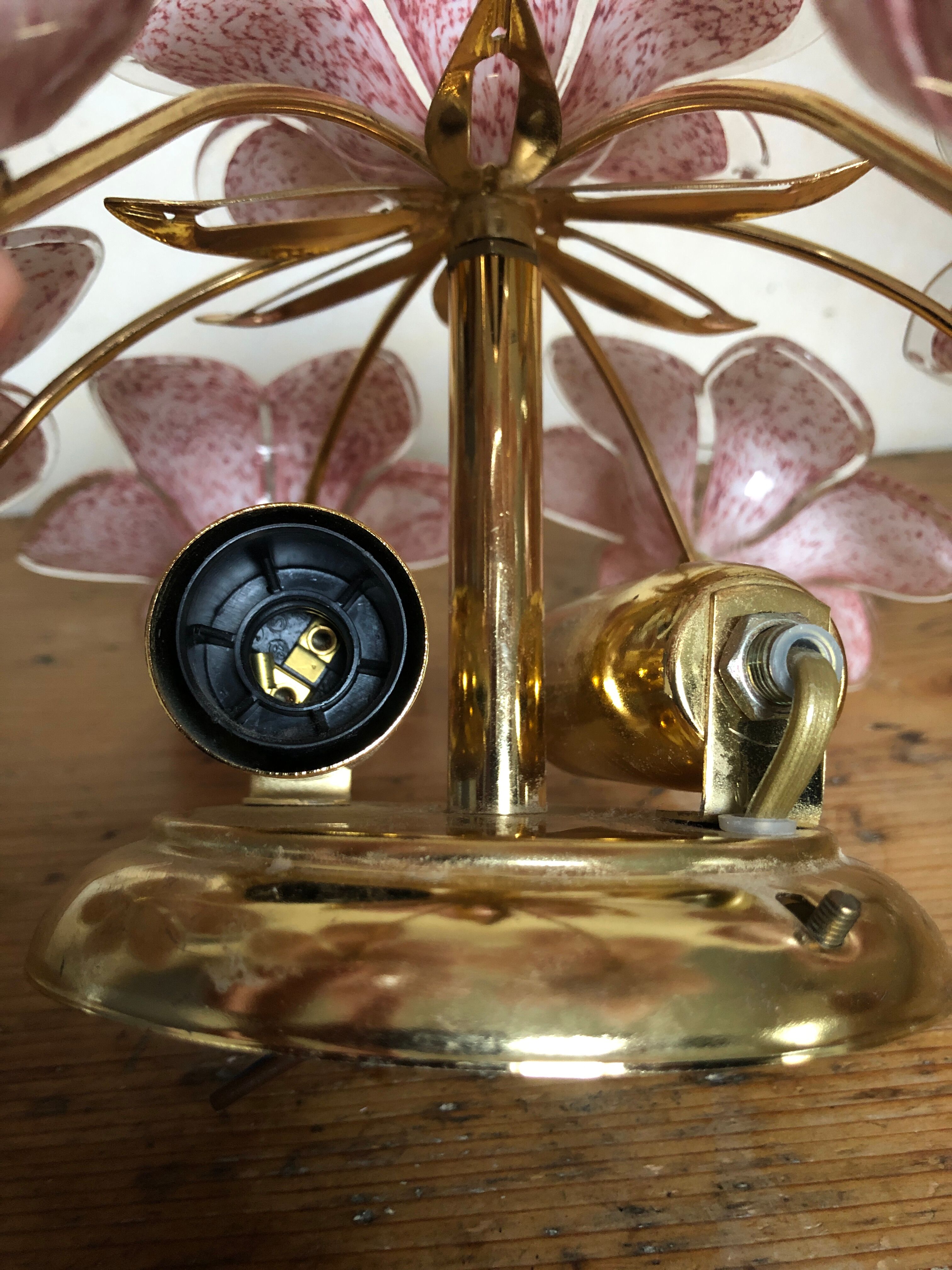 Murano glass flowery wall applique