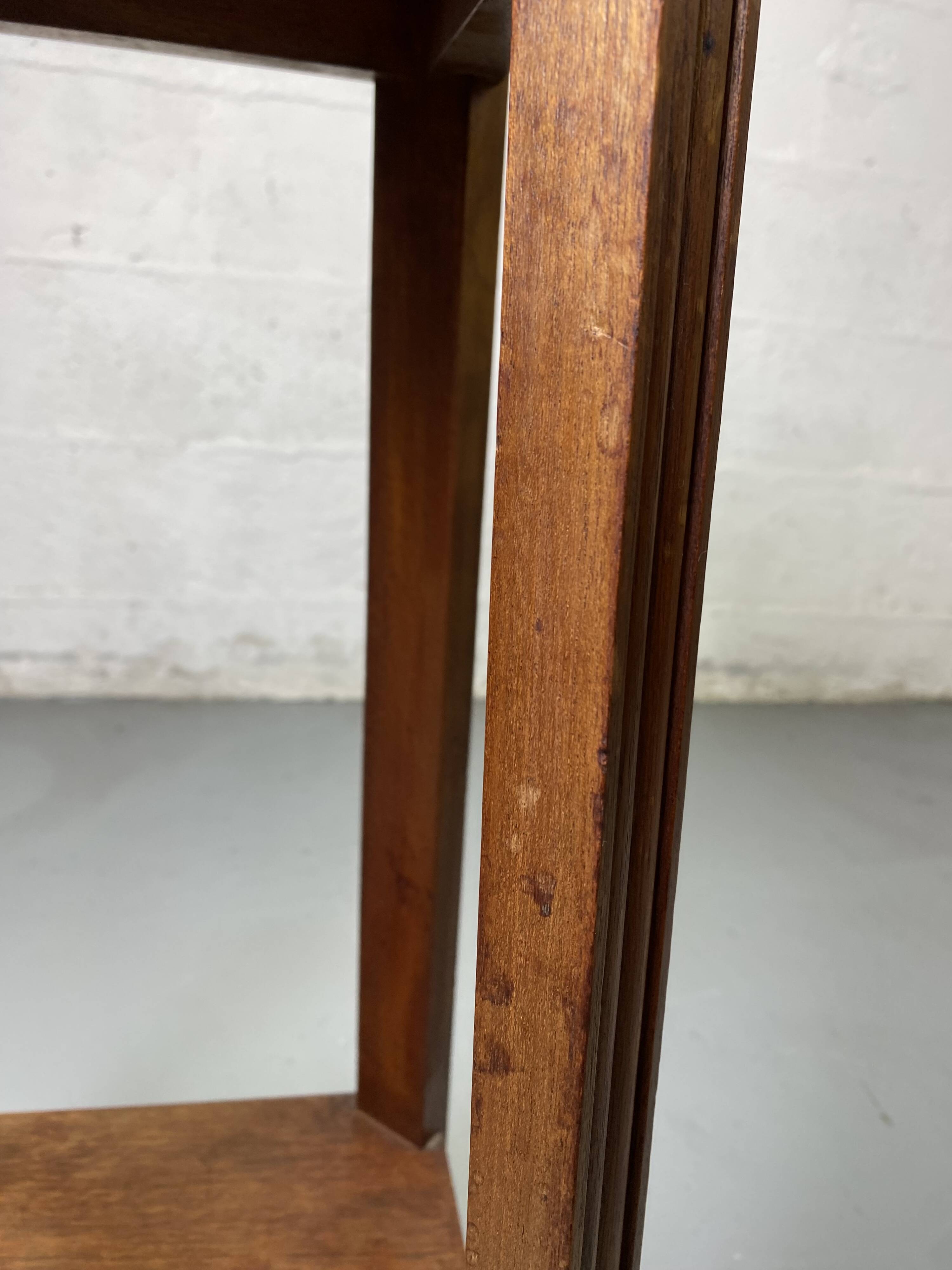 Wooden stool with marble top