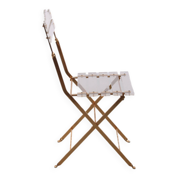 Chaise de salle à manger vintage Hollywood Regency en plexiglas 1970