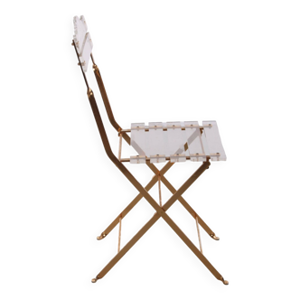 Vintage Hollywood Regency Plexiglass Dining Chair 1970s