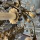 Large Florentine Tole Chandelier with Murano Glass Flowers, Italy, 195