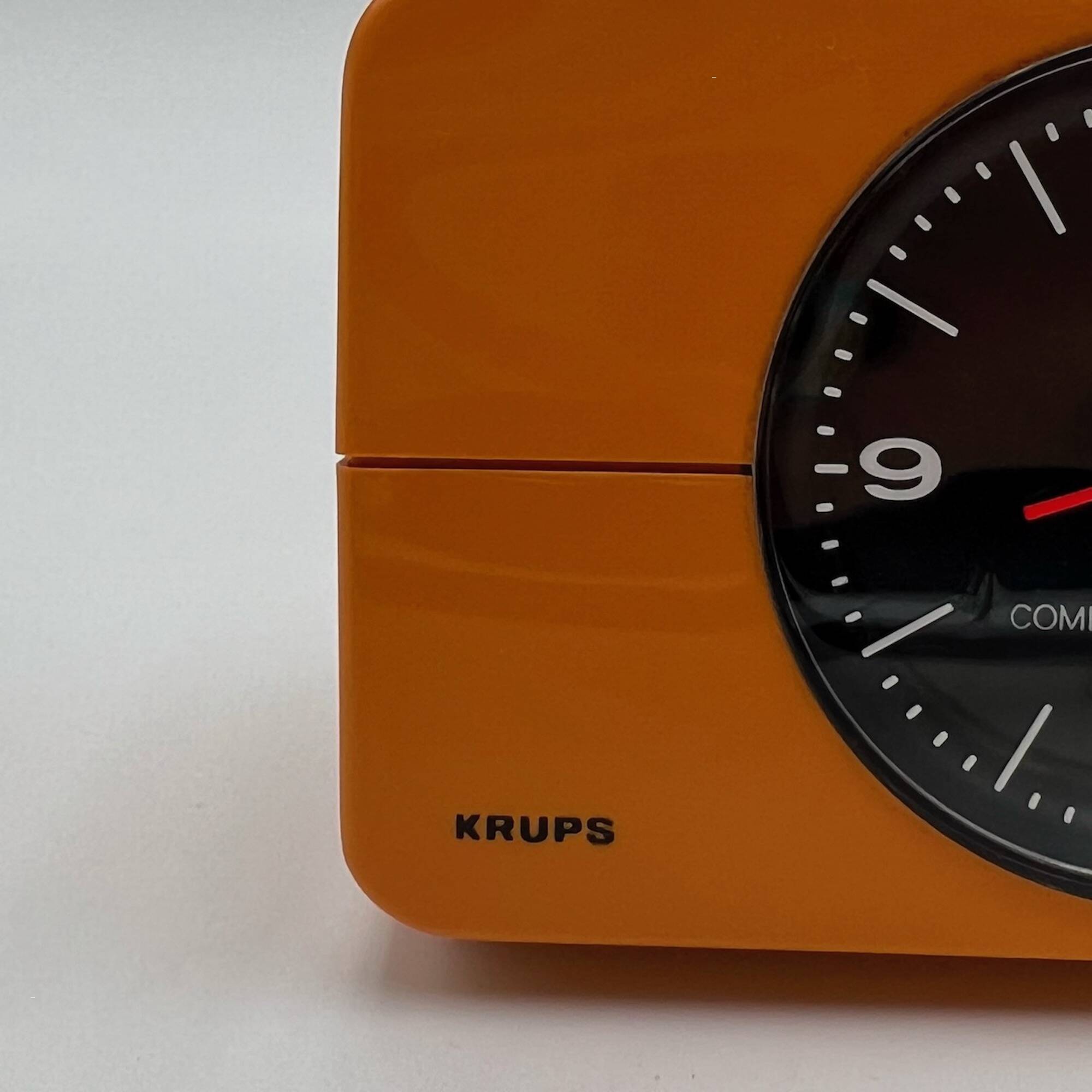 Space Age Orange Alarm Clock Krups Germany, 1970s
