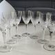 Lot of 7 x crystal glasses. Star/palmette decoration in St Louis style.