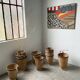 Lot of old grocery baskets