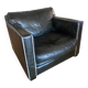 Fauteuil club en cuir noir