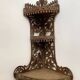 Hand-cut wooden corner shelf with bird decoration from the 1900s