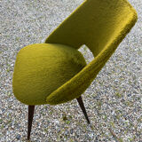 Green faux fur chair