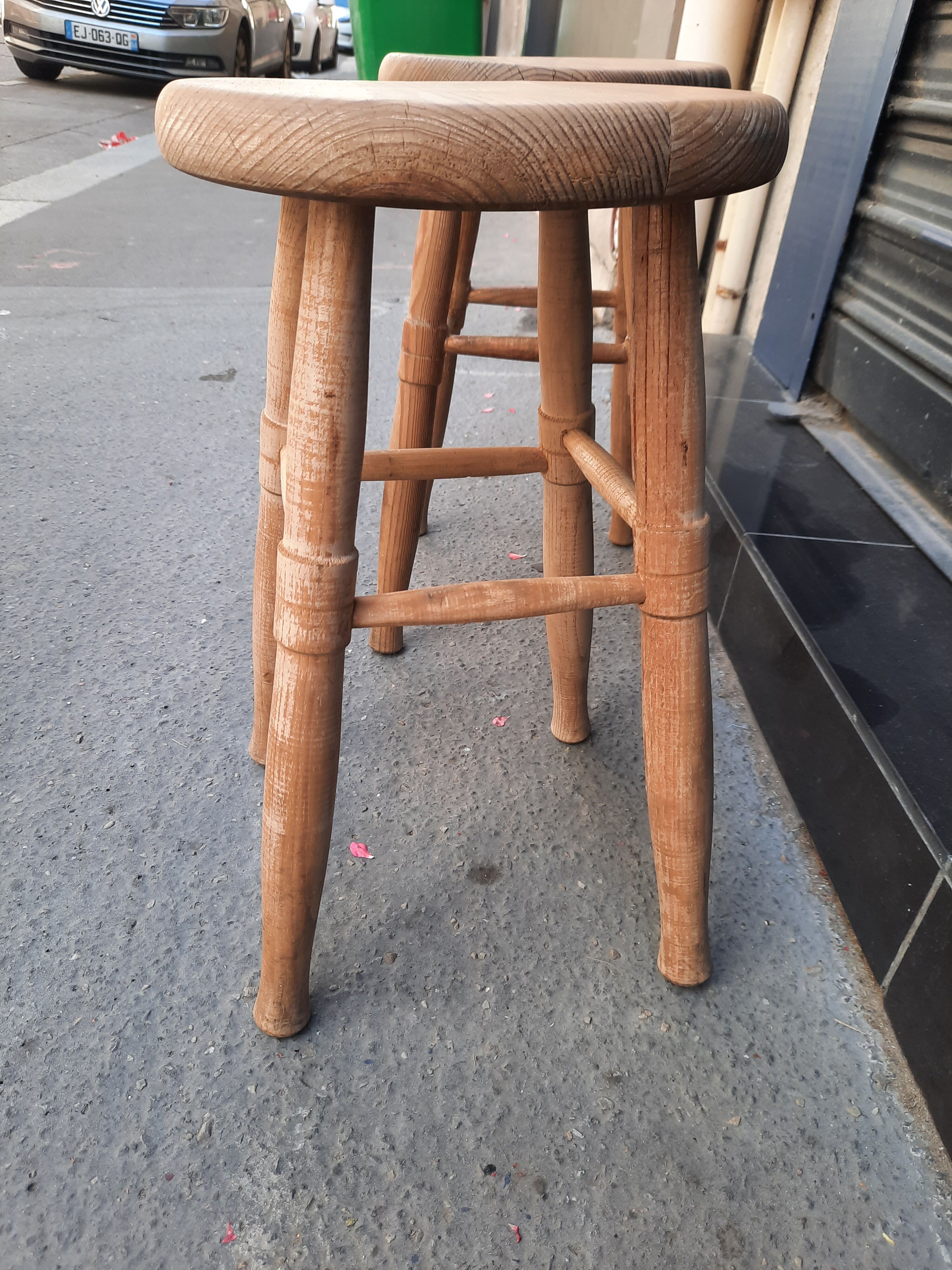 Pair of wooden stools