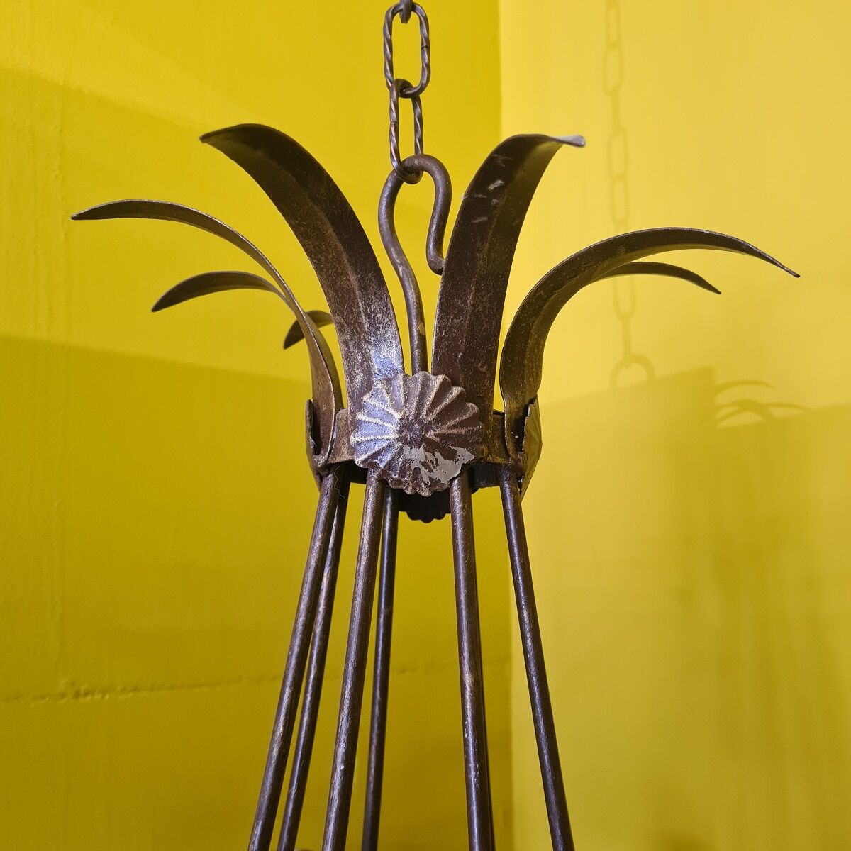 Classic Metal Candle Chandelier. 20th century