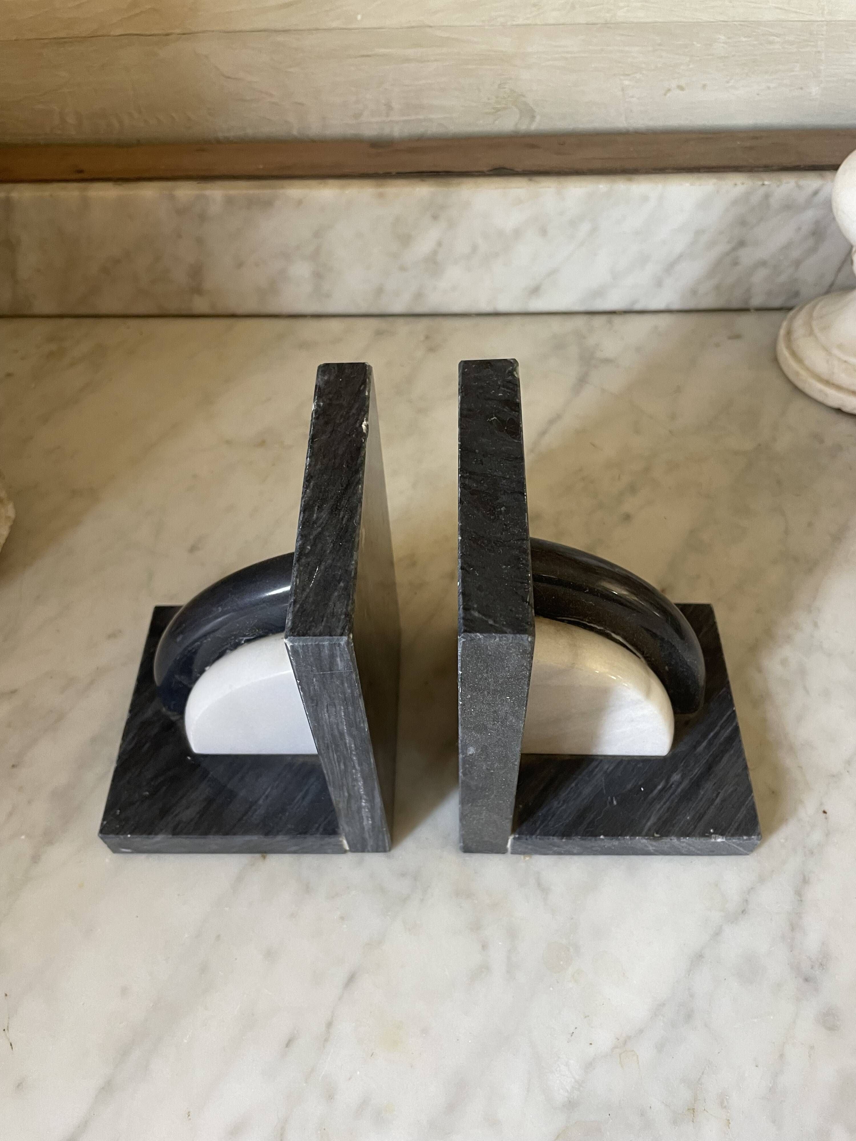 Art Deco marble bookends
