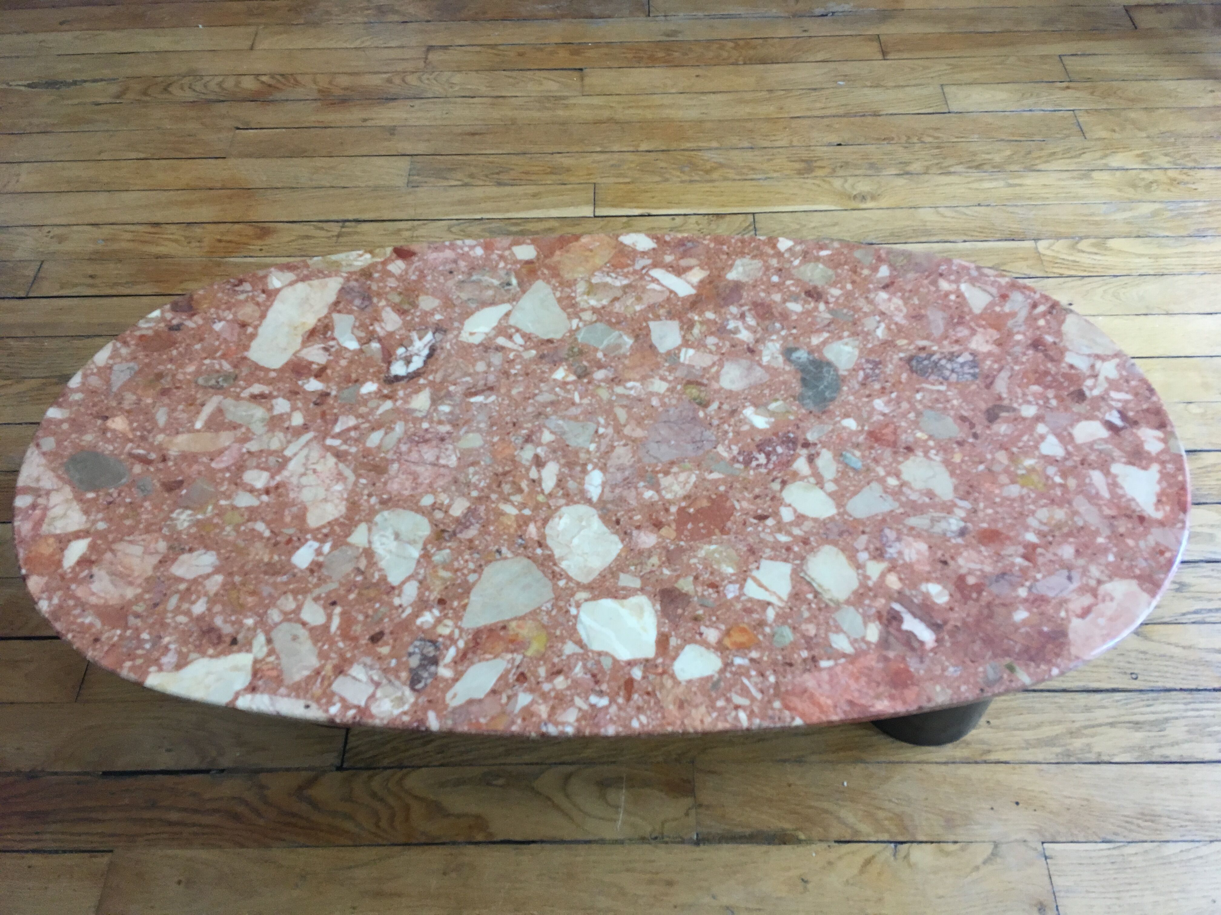 Earth-coloured marble coffee table