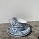 Pair of signed blue porcelain cups