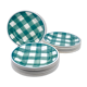Vintage beige and green checkered service