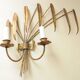 Palm Tree Wall Light in Patinated Gold Metal
