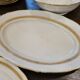 UM Limoges table service, Art Deco gold thread porcelain 80 pieces