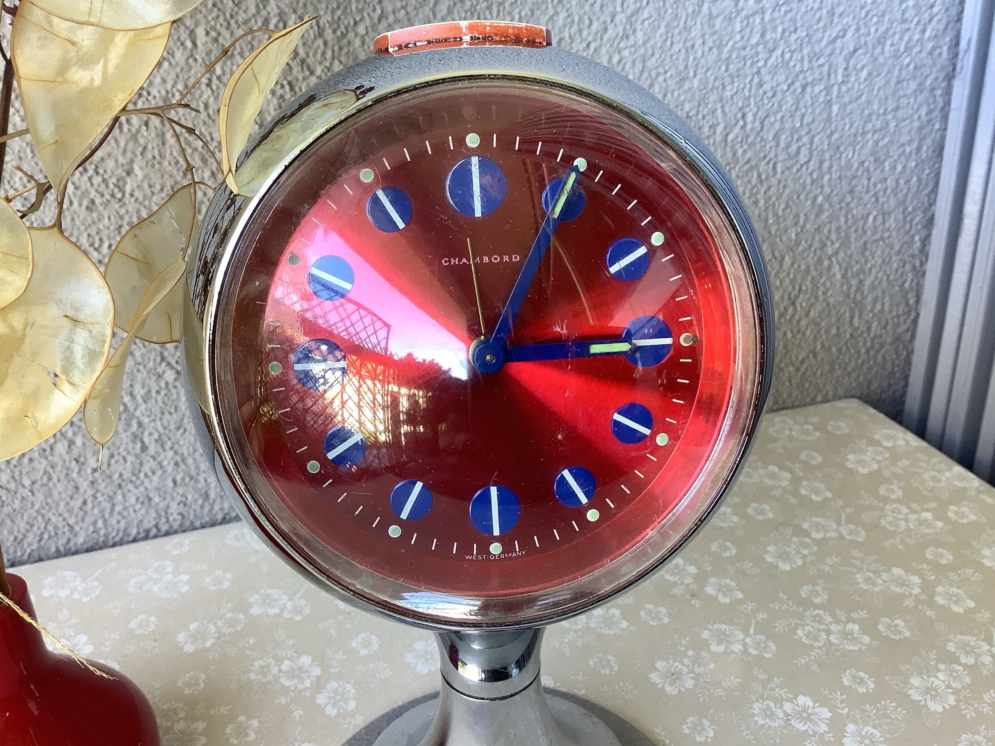 Alarm clock tulip foot Chambord space age West Germany