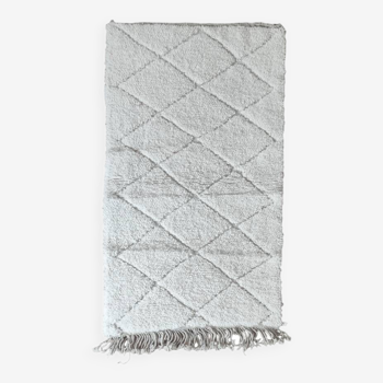 Moroccan white diamond rug