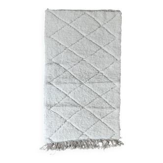 Moroccan white diamond rug