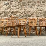 Series of 15 scandinavian bistro chairs