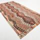 Pastel Tones Geometric Pattern Turkish Woven Wool Kilim Rug, 185x350 Cm