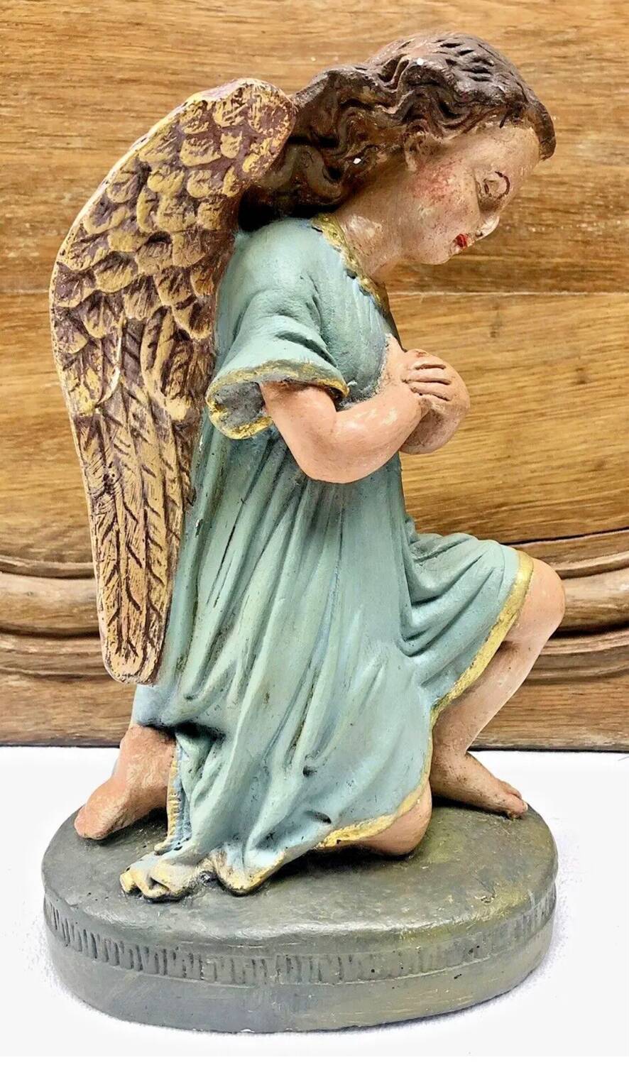 Altar angel statue 26.5 cm plaster santon church nativity scene