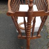 Turned wooden cradle half 20th century