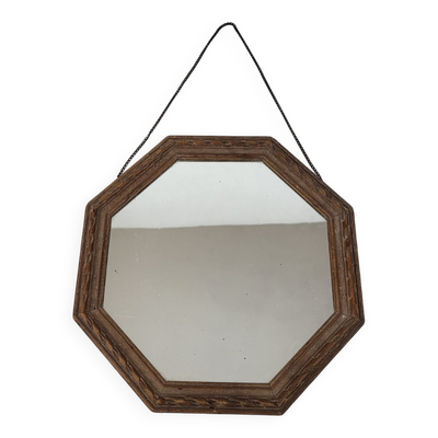 Miroir octogonal en bois