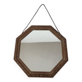 Miroir octogonal en bois