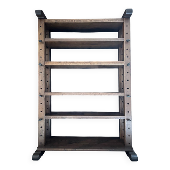 Vintage Brutalist bookcase display cabinet