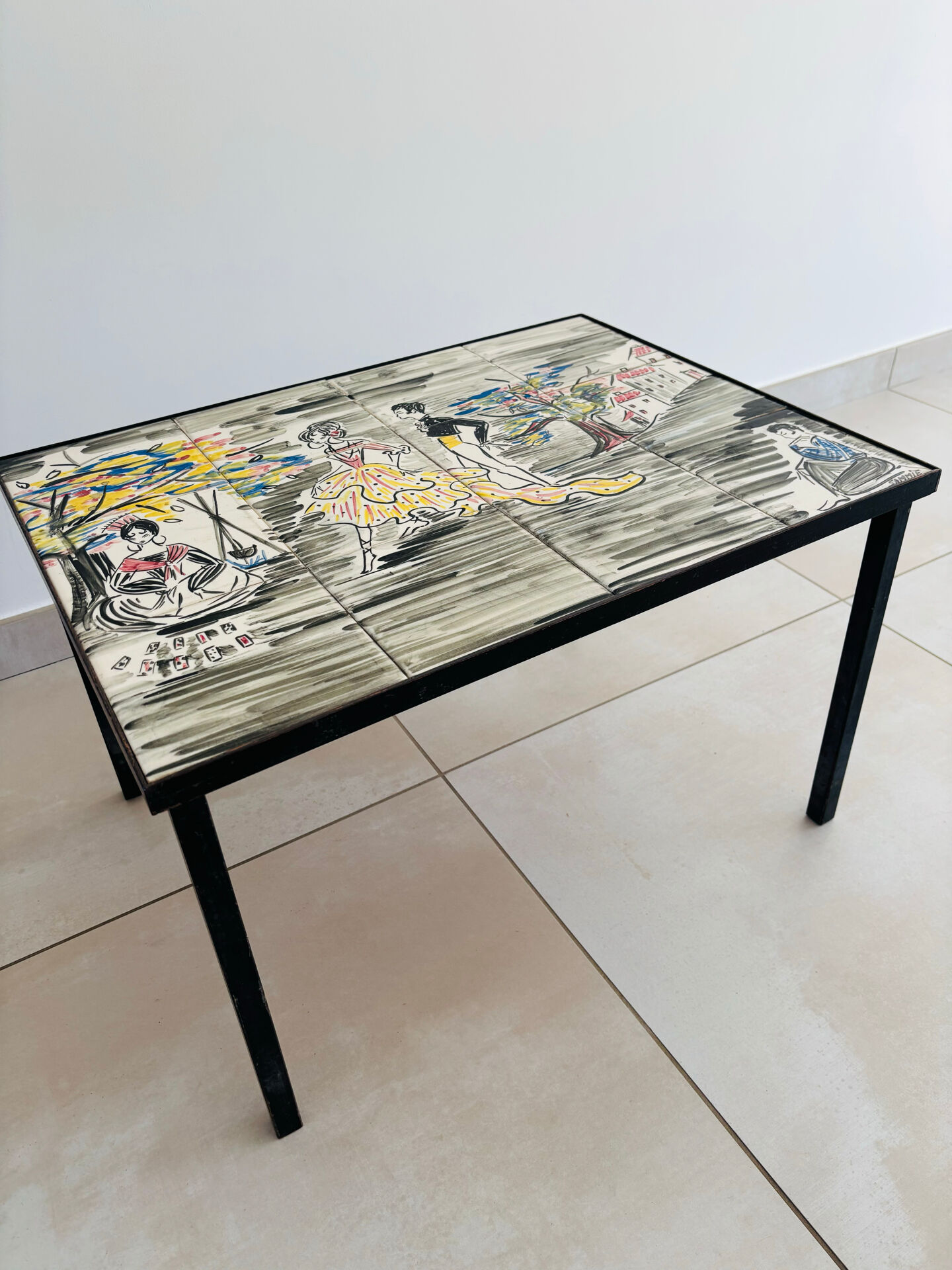 Vintage Mid-Century ceramic coffee table – Signed SAMMIE – 1970s