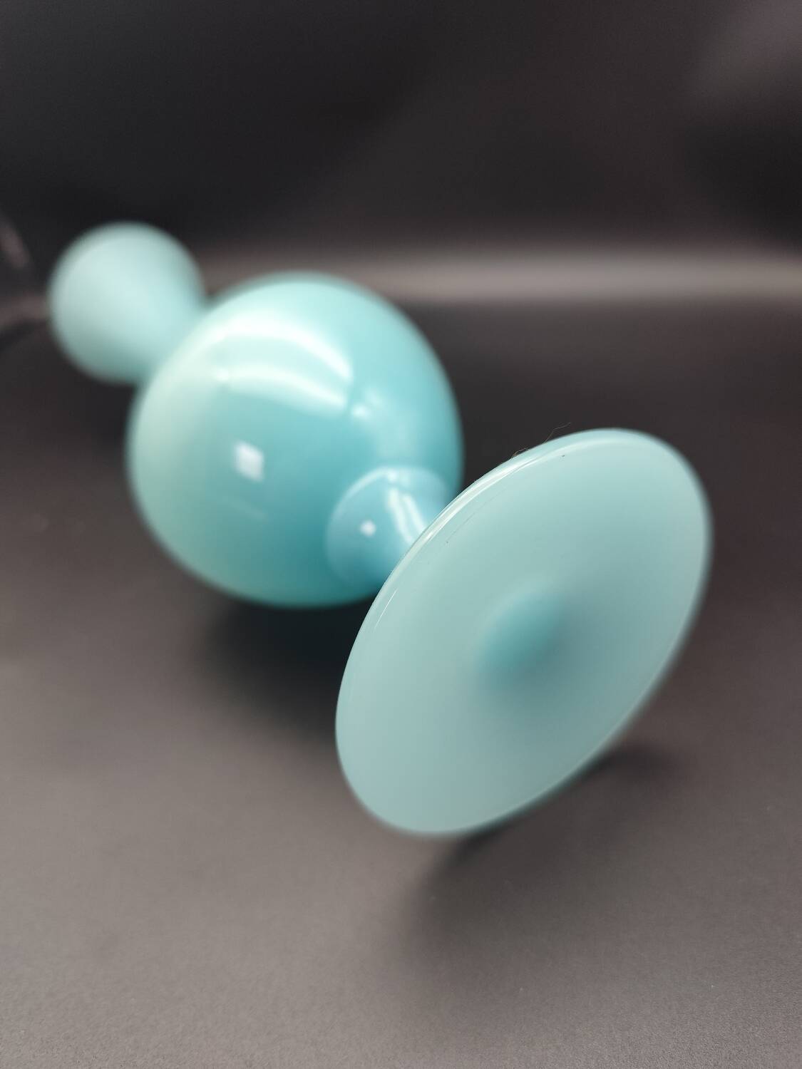 Vase soliflore vintage opaline bleue