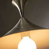 Scandinavian suspension lamp in brushed aluminum