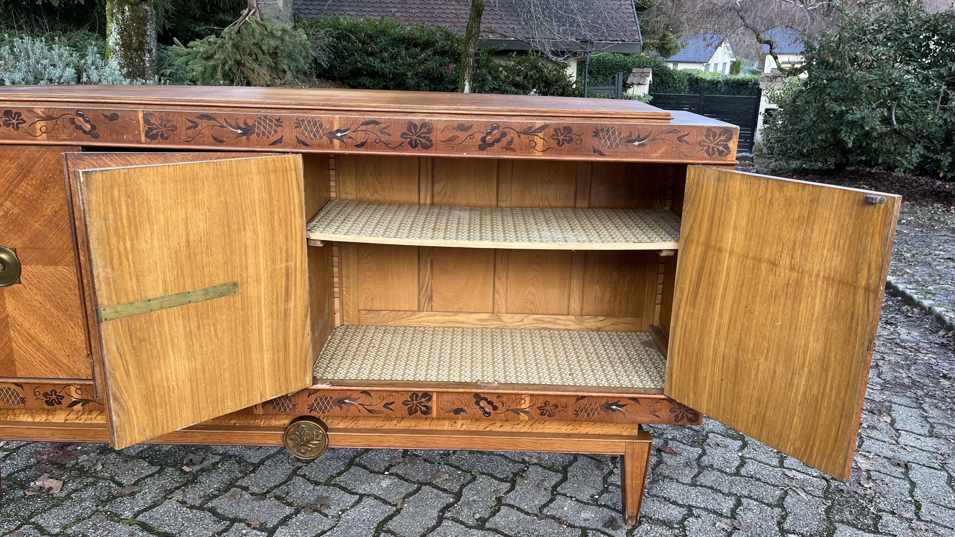 Oak and marquetry row 50s