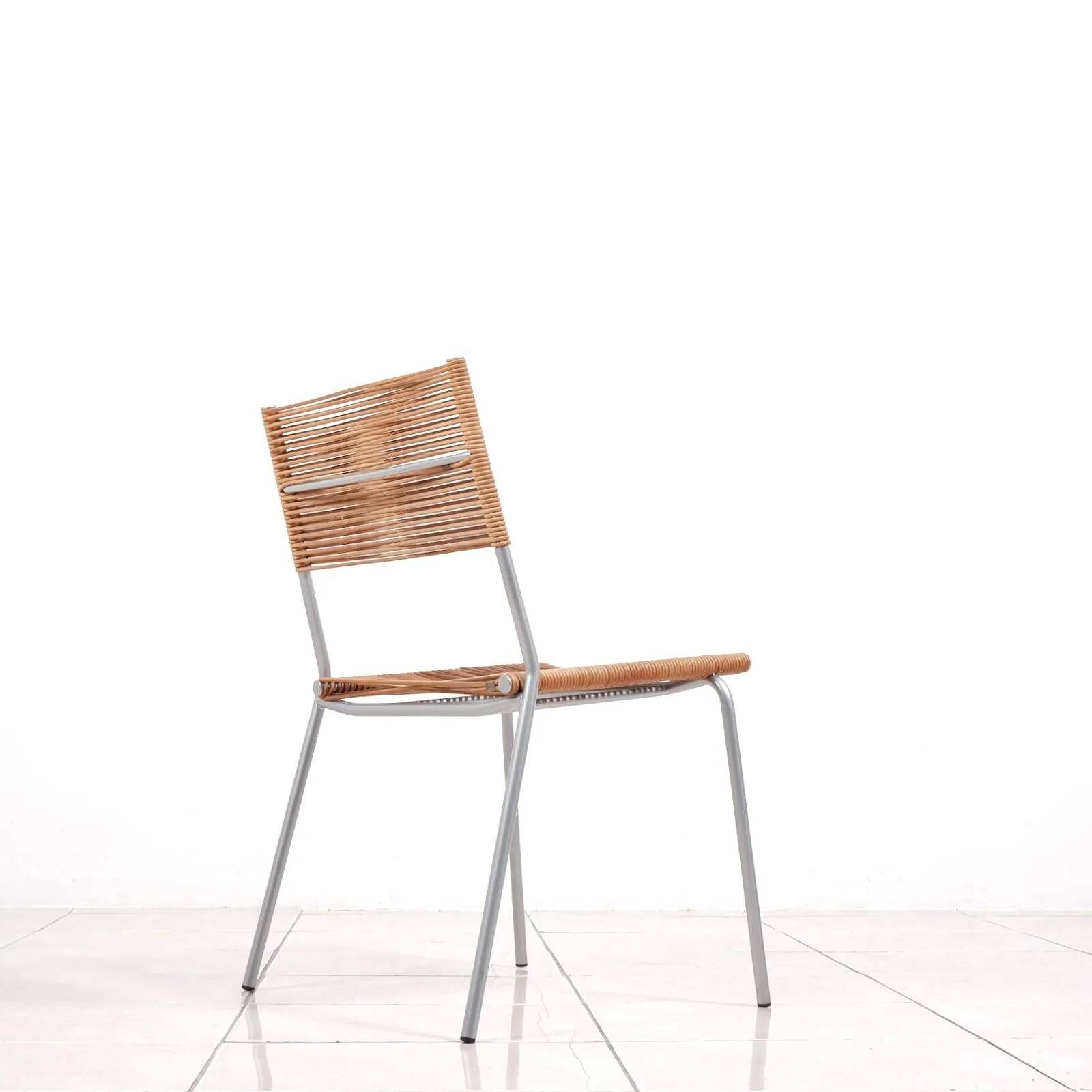 “Miss B” steel lacquered aluminium classic chair by Tito Agnoli