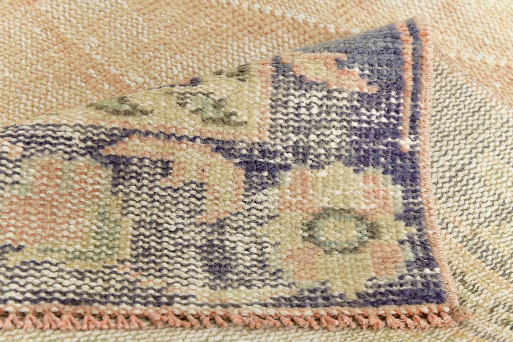5x8 Peach & Blue Classic Pattern Turkish Vintage Rug, 168x250Cm