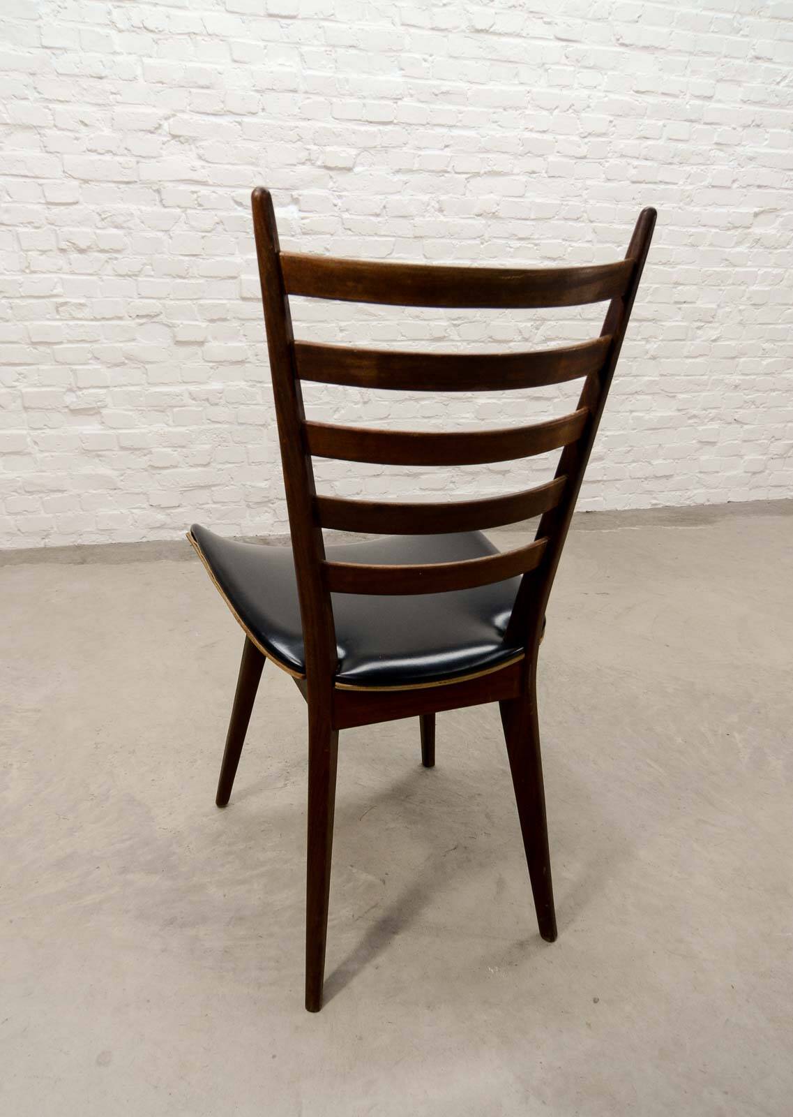 'Quattro Colori' Teak and Leatherette Dining Chairs