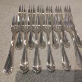 12 silver-plated metal cake forks by Christofle Spatours