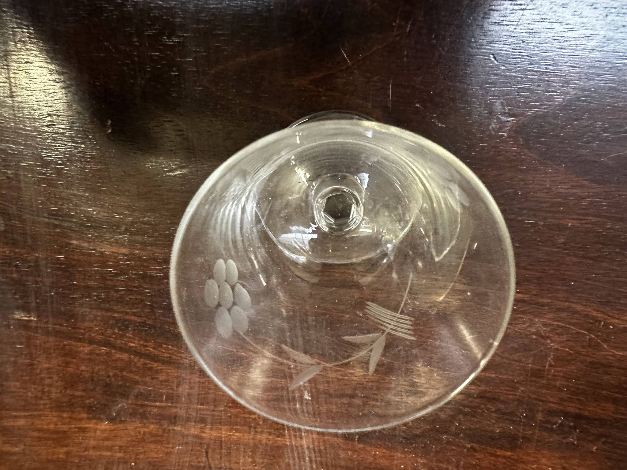 Art Nouveau Set of 32 Crystal Glasses - Engraved and Frosted Floral Pattern