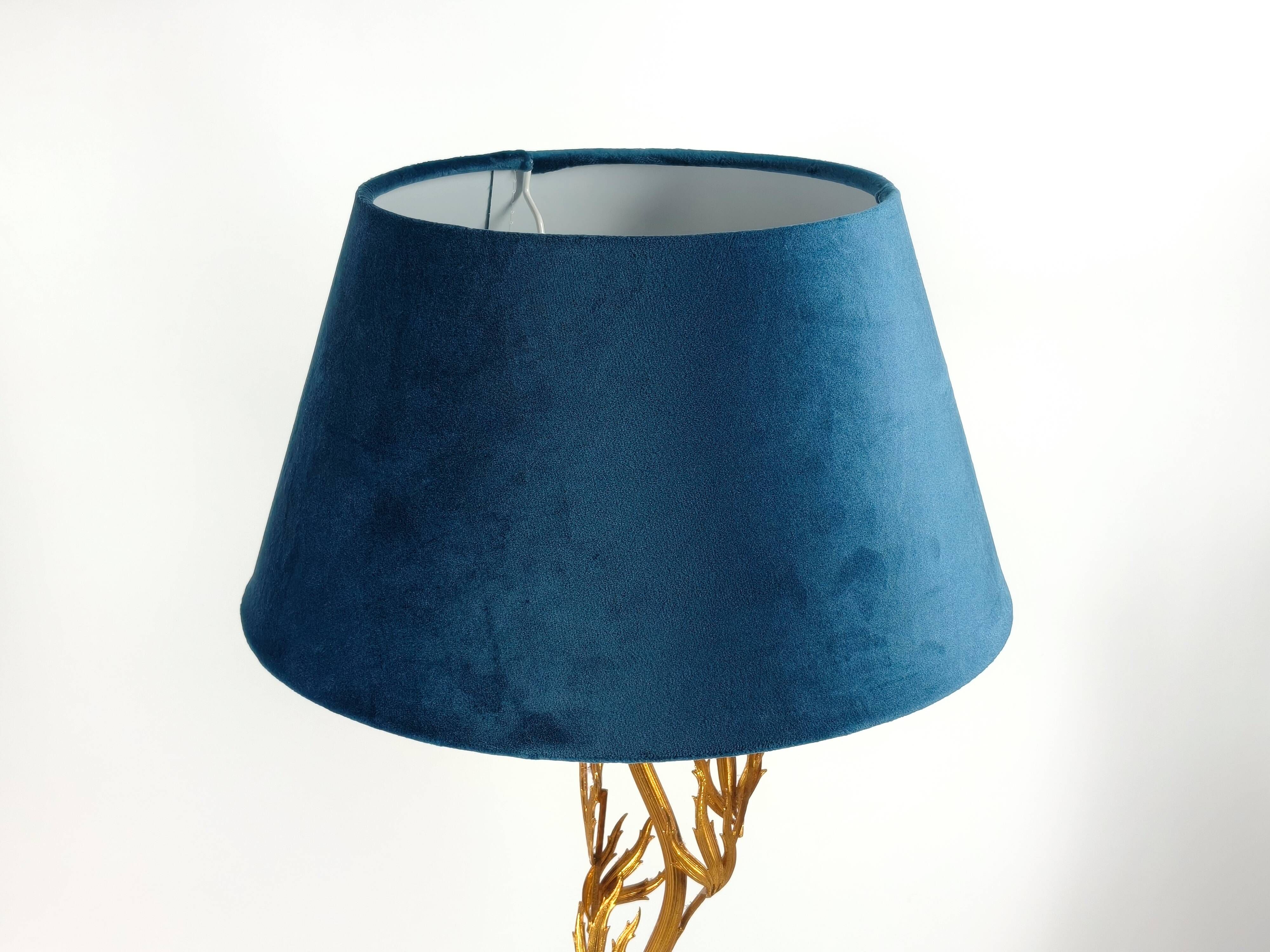Sculptural lamp in gilded brass and geodes, 1970s